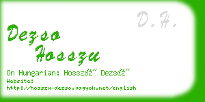 dezso hosszu business card